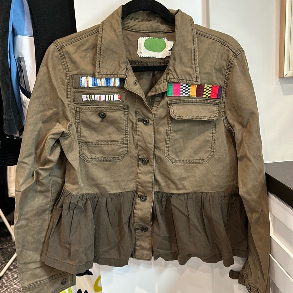 Anthropologie Peplum army jacket size Small
